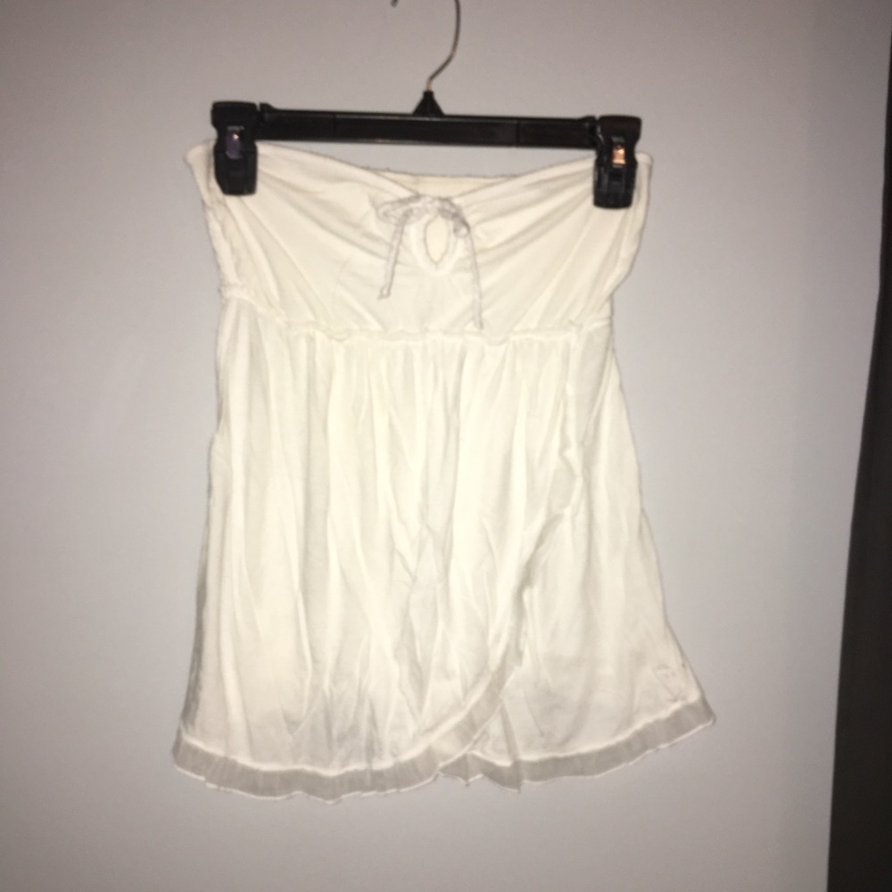 abercrombie white strapless top